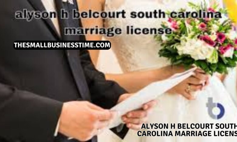 Alyson H Belcourt South Carolina Marriage License
